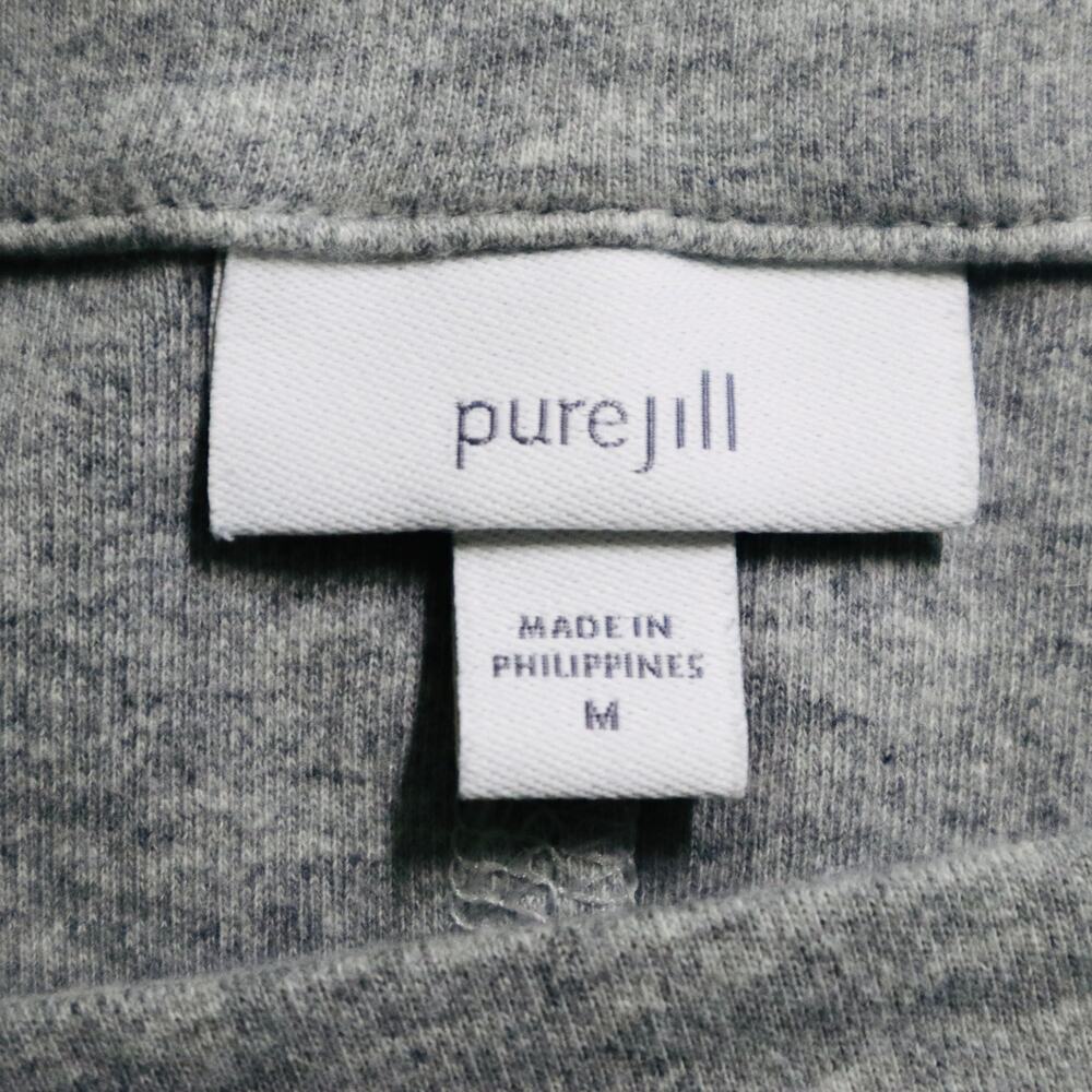 J Jill Pure Jill Size M Belted Jersey Knit Maxi Dress Heather Gray - Picture 11 of 12